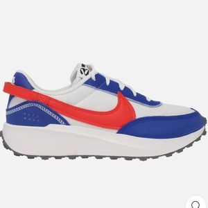 Nike Waffle Debut Swoosh Phantom/Habanero Red-Old Royal Dv0527-001 Men's Sz 8